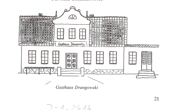 Tilsit, Ortsteil Senteinen, Raukothiener Chaussee, Gasthaus "Drangowski"