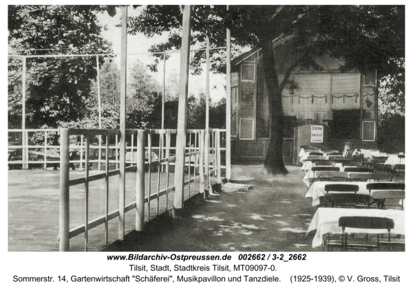 Tilsit, Sommerstr. 14, Gartenwirtschaft "Schäferei", Musikpavillon und Tanzdiele