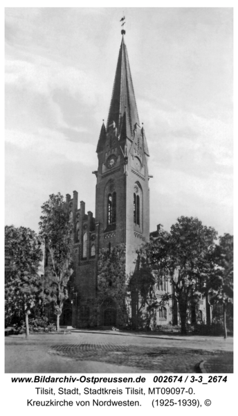 Tilsit, Kreuzkirche von Nordwesten