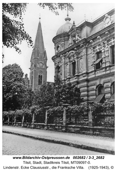Tilsit, Lindenstr. Ecke Clausiusstr., die Franksche Villa