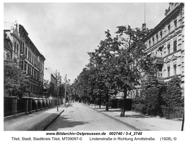 Tilsit, Lindenstraße in Richtung Arndtstraße