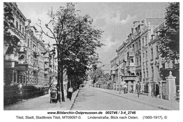 Tilsit, Lindenstraße, Blick nach Osten