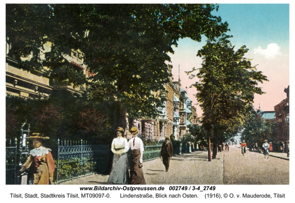 Tilsit, Lindenstraße, Blick nach Osten