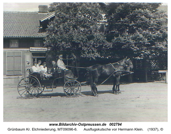 Grünbaum, Ausflugskutsche vor Hermann Klein