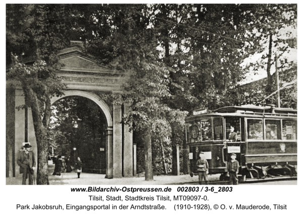 Tilsit, Park Jakobsruh, Eingangsportal in der Arndtstraße