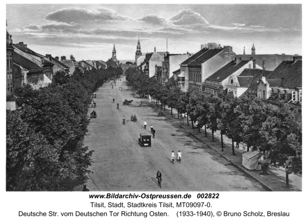 Tilsit, Deutsche Str. vom Deutschen Tor Richtung Osten
