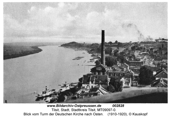 Tilsit, Blick vom Turm der Deutschen Kirche nach Osten