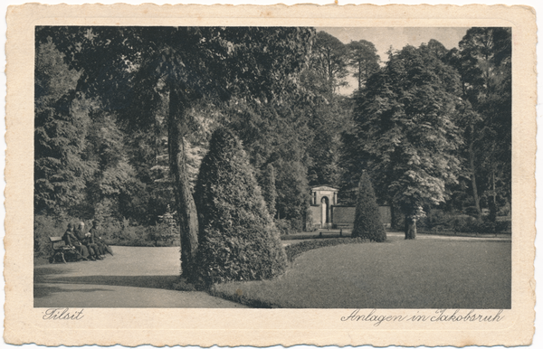 Tilsit, Park Jakobsruh mit Heydenreich-Denkmal