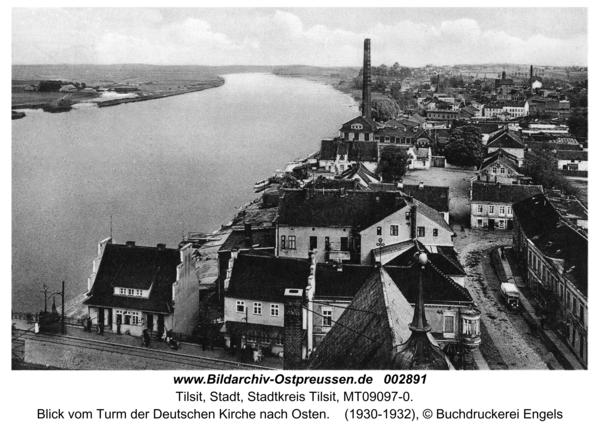 Tilsit, Blick vom Turm der Deutschen Kirche nach Osten