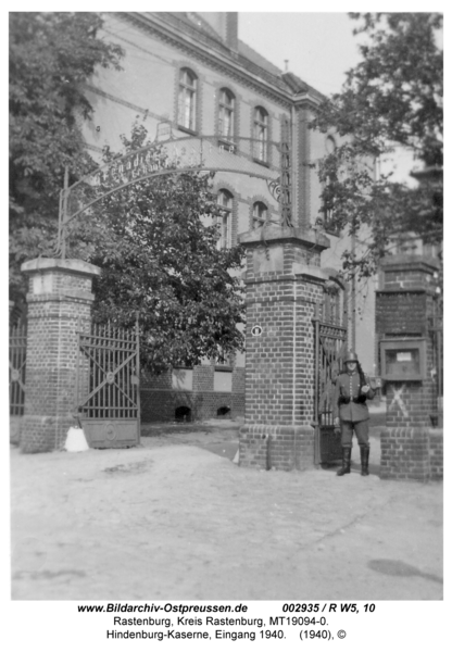 Rastenburg, Hindenburg-Kaserne, Eingang 1940