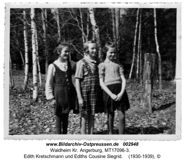 Waldheim.Dora Semmling, Edith Kretschmann und Ediths Cousine Siegrid