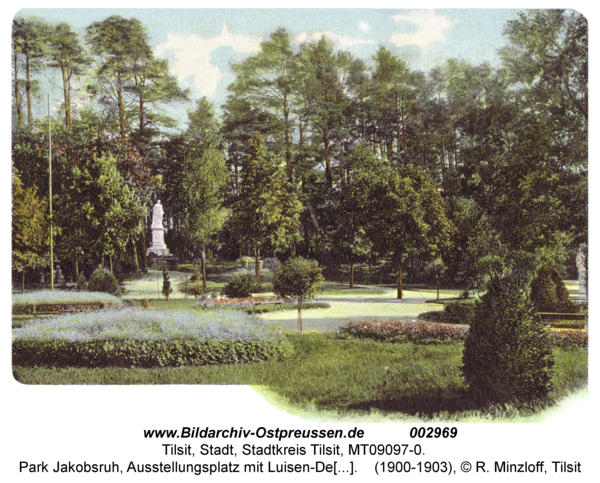 Tilsit, Park Jakobsruh, Ausstellungsplatz mit Königin-Luise-Denkmal