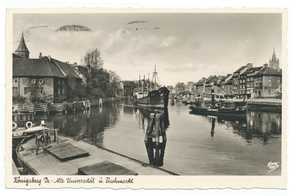 Königsberg, Blick zum Fischmarkt, links die alte Universität