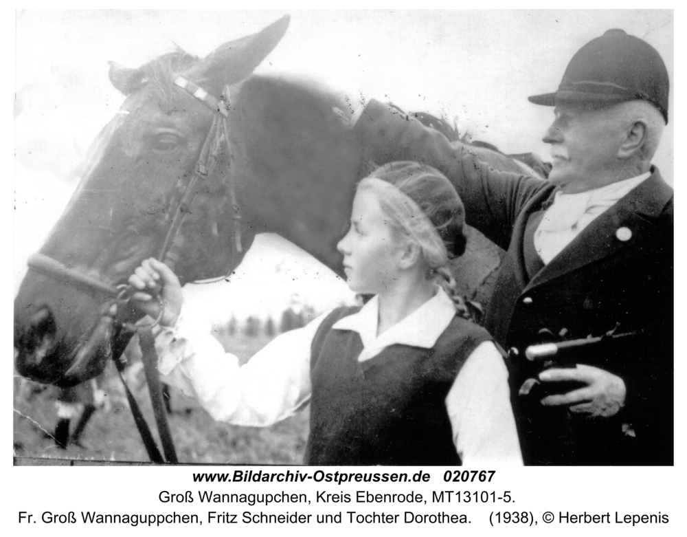 Rohren (Ostpr.), fr. Groß Wannaguppchen, Fritz Schneider und Tochter Dorothea