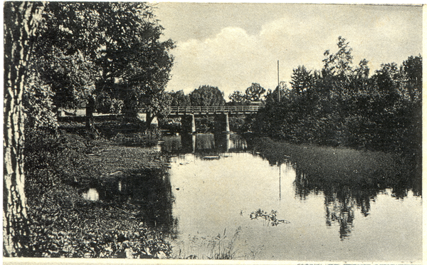 Mühlhausen Kr. Preußisch Eylau, Fluss mit Brücke
