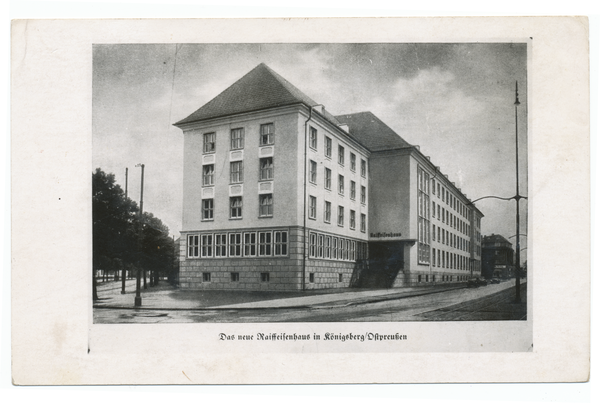 Königsberg (Pr.), General-Litzmann-Straße (fr.Fuchsberger Chaussee bzw. Stresemannstraße) 27-33, Vorderhufen, das Raiffeisenhaus