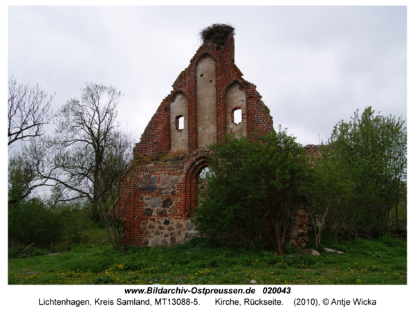 Lichtenhagen Kr. Samland, Kirche, Rückseite