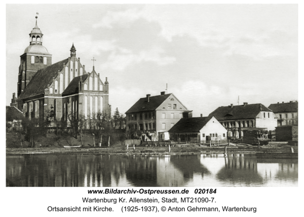 Wartenburg i. Ostpr., Ortsansicht mit Kirche