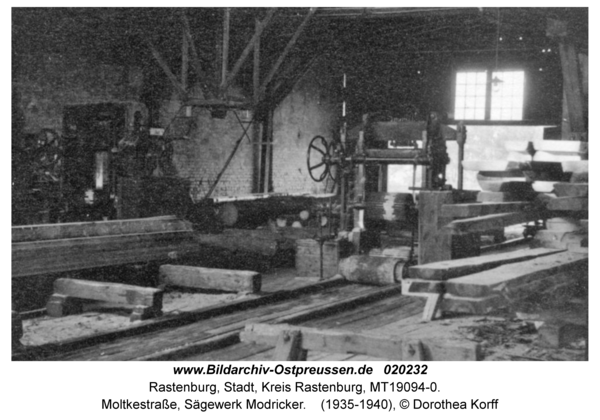 Rastenburg, Moltkestraße, Sägewerk Modricker