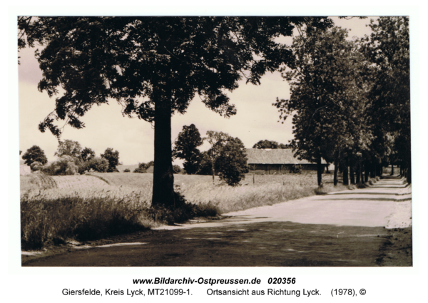 Giersfelde, Ortsansicht aus Richtung Lyck