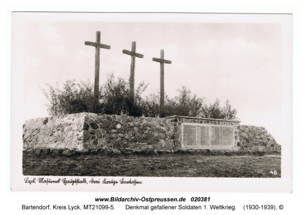 Bartendorf, Denkmal gefallener Soldaten 1. Weltkrieg