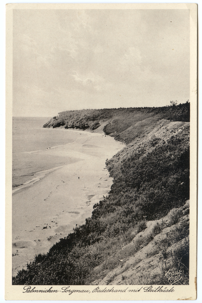 Sorgenau, Palmnicken-Sorgenau, Badestrand mit Steilküste