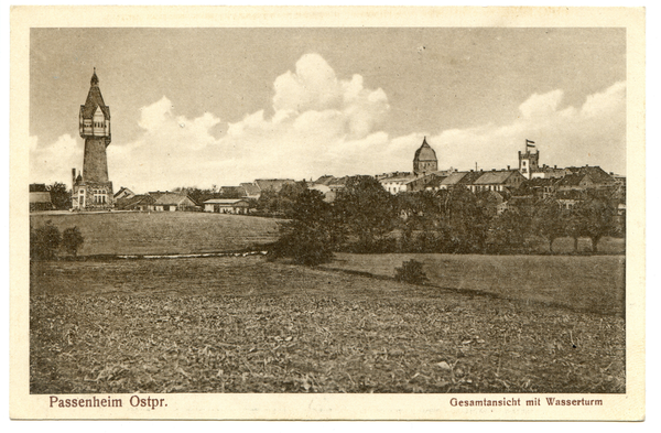 Passenheim, Gesamtansicht mit Wasserturm