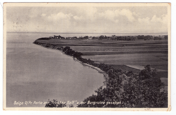 Balga, Partie am frischen Haff von der Burgruine gesehen