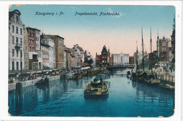 Königsberg, Pregel mit Fischbrücke