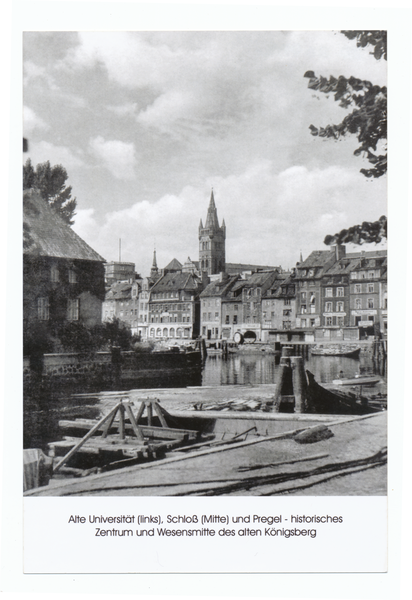 Königsberg (Pr.), Blick von der Lindenstraße auf den oberen Fischmarkt, links die alte Universität