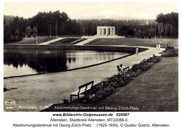 Allenstein, Abstimmungsdenkmal mit Georg-Zülch-Platz