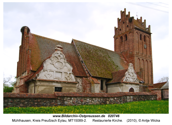 Mühlhausen Kr. Preußisch Eylau, Restaurierte Kirche