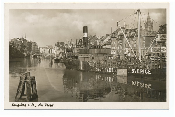 Königsberg, Frachtschiff auf dem Pregel