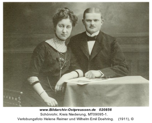 Schönrohr, Verlobungsfoto Helene Reimer und Wilhelm Emil Doehring