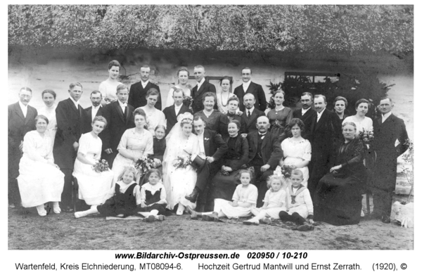 Wartenfeld, Hochzeit Gertrud Mantwill und Ernst Zerrath