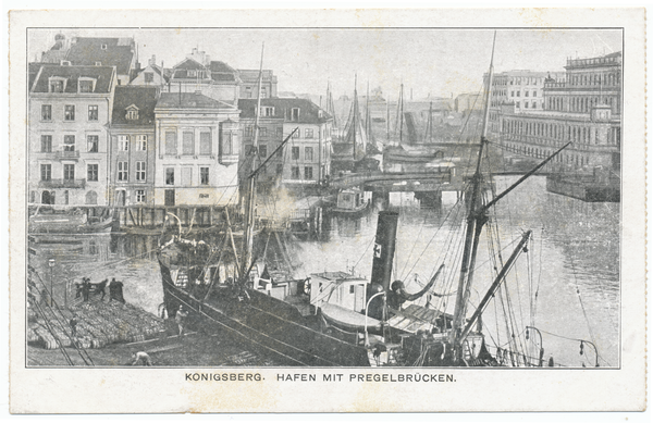 Königsberg, Hafen mit Pregelbrücken