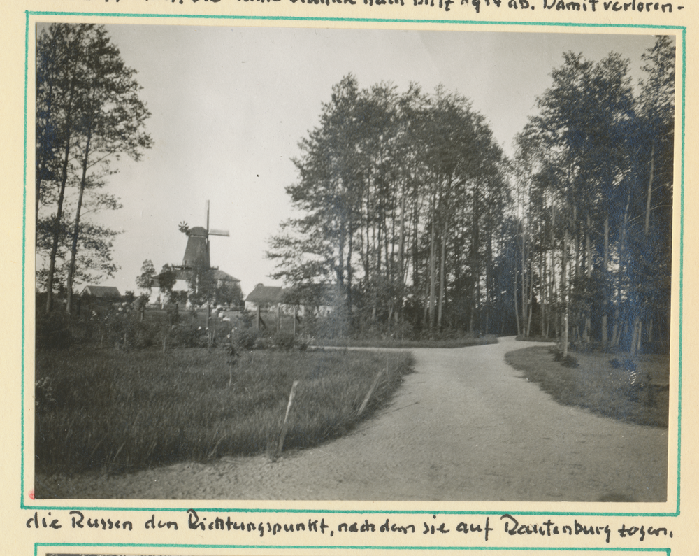 Rautenburg, Windmühle, die 1914 abbrannte