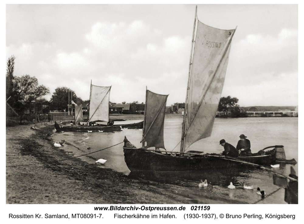 Rossitten Kr. Samland, Fischerkähne im Hafen