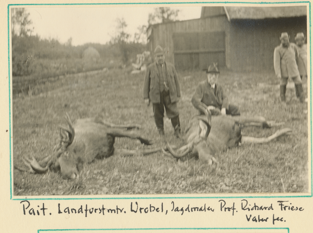 Pait, Landforstmeister Wrobel und Jagdmaler Prof. Richard Friese