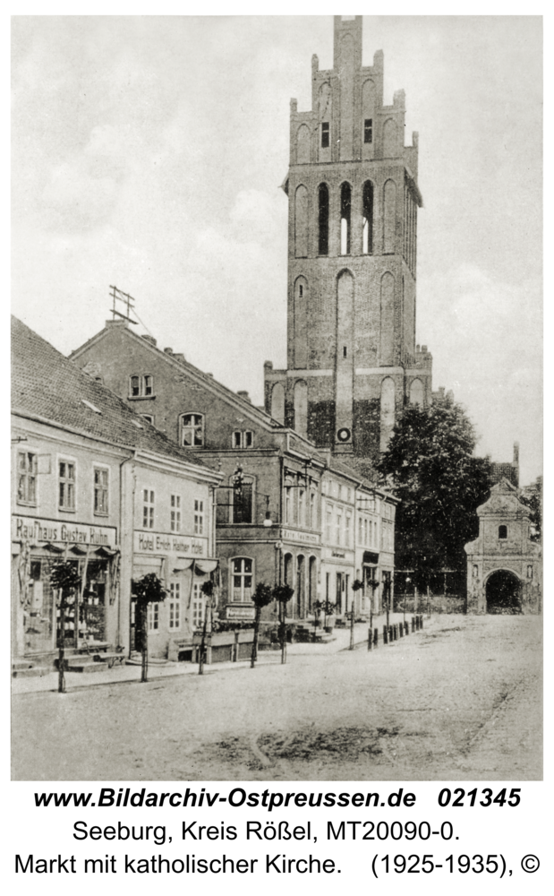 Seeburg, Markt mit katholischer Kirche