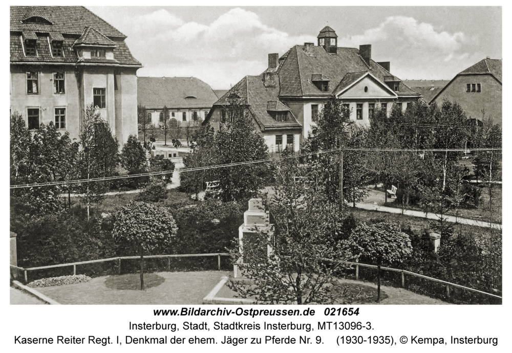 Insterburg, Kaserne Reiter Regt. I, Denkmal der ehem. Jäger zu Pferde Nr. 9