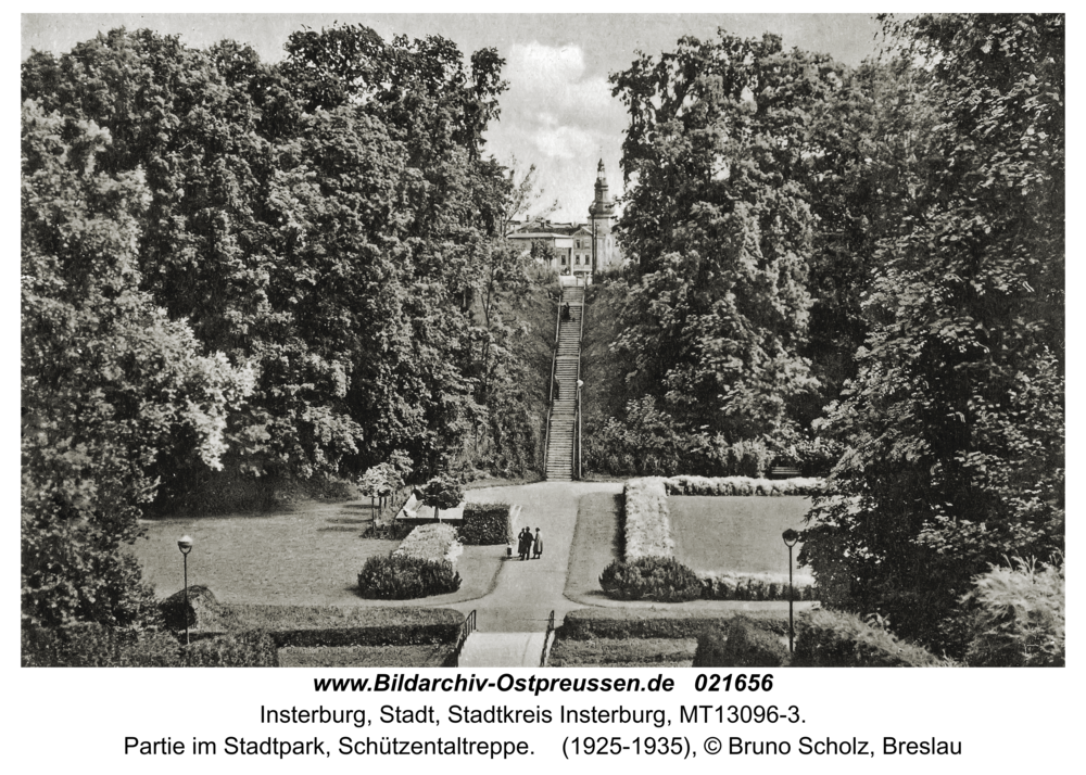 Insterburg, Partie im Stadtpark, Schützentaltreppe