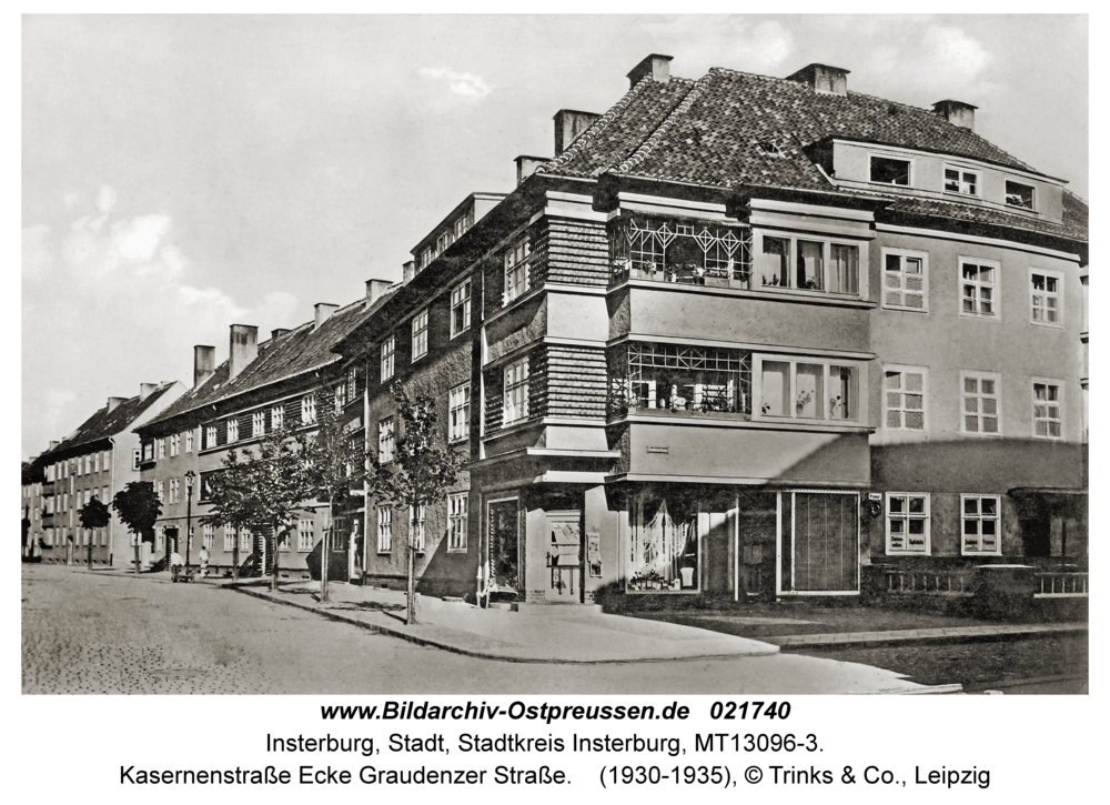 Insterburg, Kasernenstraße Ecke Graudenzer Straße