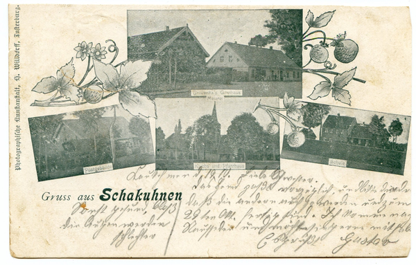 Schakuhnen, Postkarte mit 4 Aufnahmen