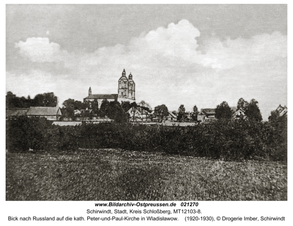 Schirwindt, Bick nach Russland auf die kath. Peter-und-Paul-Kirche in Wladisławow