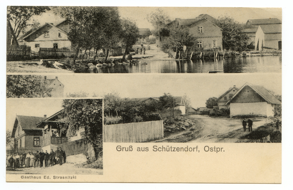 Schützendorf, Dorfansicht und Gasthaus Ed. Strasnitzki