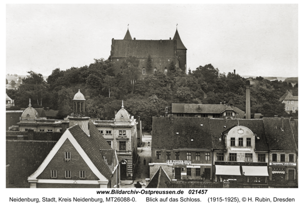 Neidenburg, Blick auf das Schloss