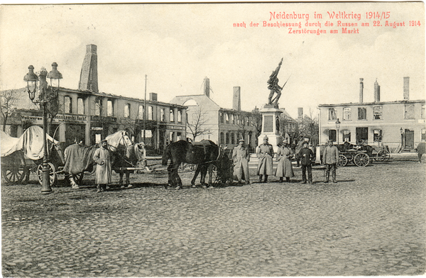 Neidenburg, Markt nach der Zerstörung