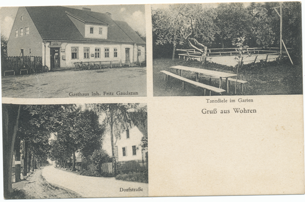 Wohren, Gasthaus Inh. Fritz Gaudszun, Tanzdiele im Garten, Dorfstraße