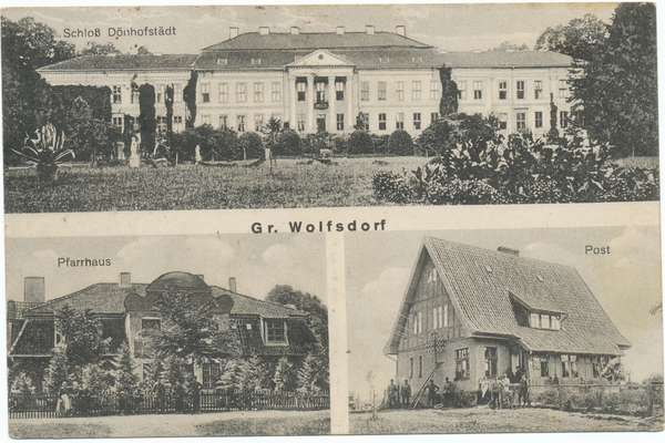 Groß Wolfsdorf, Schloss  Dönhoffstädt, Pfarrhaus, Post